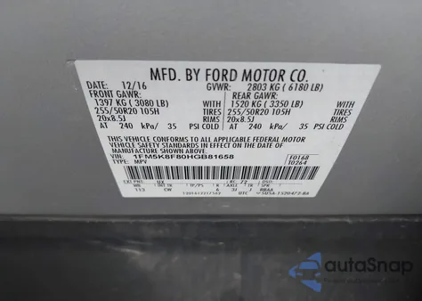 2017 Ford Explorer Limited from USA, damaged, VIN 1FM5K8F80HGB81658